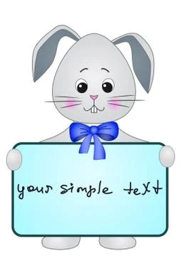 Hare with the blue poster Stock Illustration