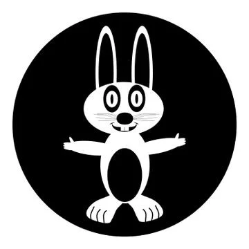Hare button Stock Illustration
