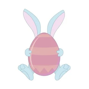 Hare with Easter eggs Stock Illustration
