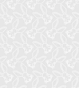 Hare face Pattern seamless . rabbit muzzle Background. Baby fabric ornament Illustrazione stock