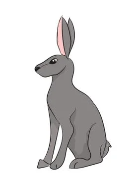 Hare gray vector Stock Illustration