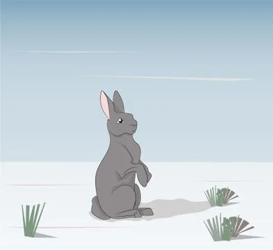 Hare gray vector Stock Illustration