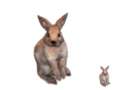 Hare. Isolated on white background. Vector illustration.Pointillism style. 스톡 일러스트