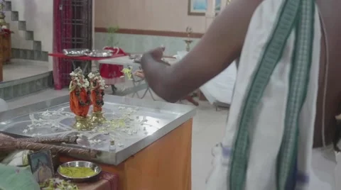 Hare Krishna ceremony ongoing Stock Footage 60659011