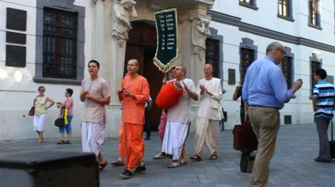 Hare Krishna Devotees Stock Footage 20539690