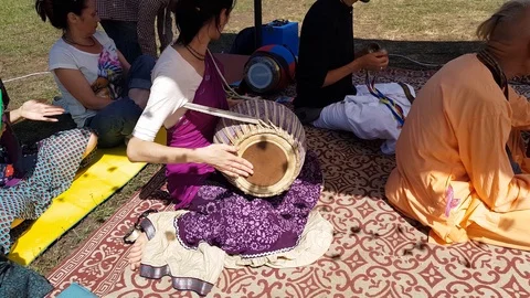 Hare Krishna Members Of The Group Of Religious Trends Within Vaishnavism Stock Footage 111560339