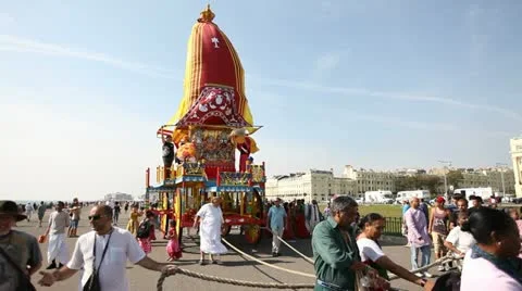 Hare Krishna Parade Stock Footage 12388959