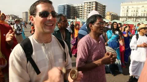 Hare Krishna Parade Stock Footage 12427011