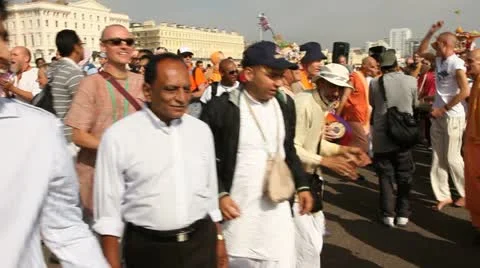 Hare Krishna Parade Stock Footage 12427745