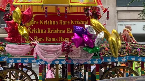 Hare Krishna Parade June 11, 2022 NYC Stock Footage 220509540