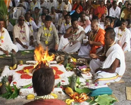Hare krishna praying ceremony Stock Footage 533399