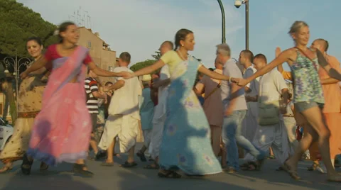 Hare Krishna in Rome 11 (slomo) Stock Footage 27724401