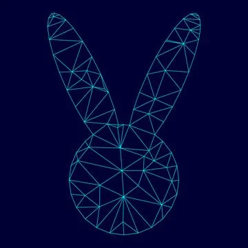 Hare or rabbit head low poly triangulation triangulated polygonal electric cy Stock Illustration