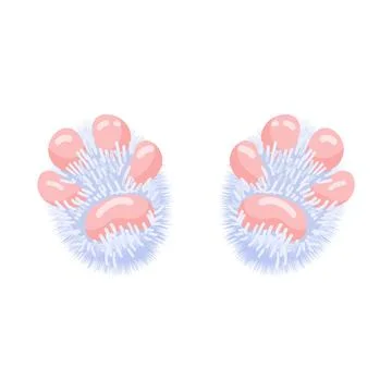 Hare paws concept Cute and lovely rabbit feet Lucky paws Isolated illustration Stock Illustration