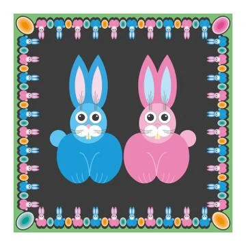 Hare rabbit easter Stock Illustration