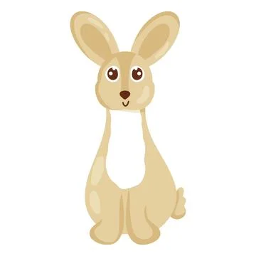 Hare, rabbit. Forest animal. Vector cartoon style. Isolated on a white backgr Stock Illustration