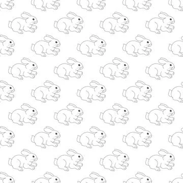 Hare. Seamless pattern for texture, textiles, packaging, and simple backgroun Illustrazione stock
