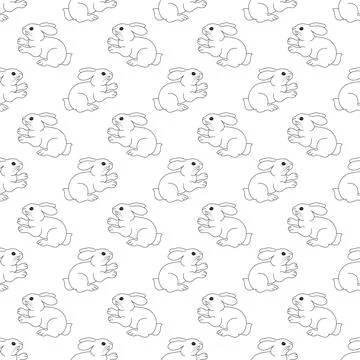 Hare. Seamless pattern for texture, textiles, packaging, and simple backgroun Stock Illustration