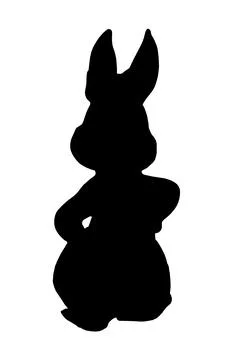 Hare silhouette isolated on white background for design use. Symbol of 2023.  Stock Illustration