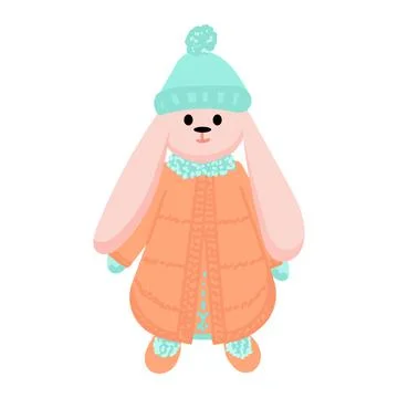 Hare soft toy. Vector illustration. Cartoon style isolated on white background. Stock Illustration