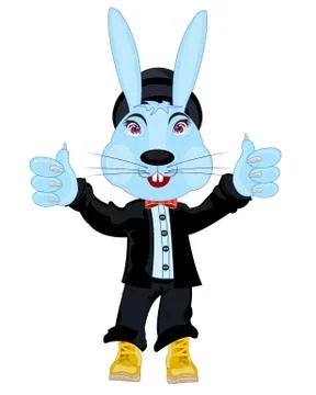 Hare in suit Stock Illustration