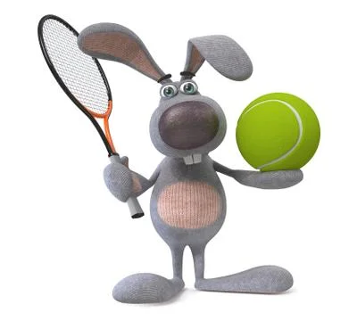 Hare tennis player Stock Illustration
