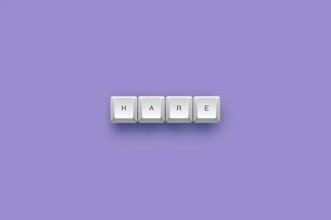 Hare text on a 3d keyboard button with shadow concept series Illustration