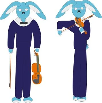 Hare violinist 库存插图