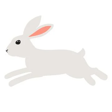 Hare on white background. Bunny for Easter card. Vector illustration Stock Illustration
