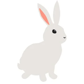 Hare on white background. Bunny for Easter card. Vector illustration Stock Illustration