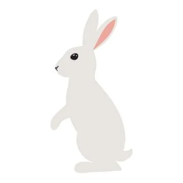 Hare on white background. Bunny for Easter card. Vector illustration Stock Illustration