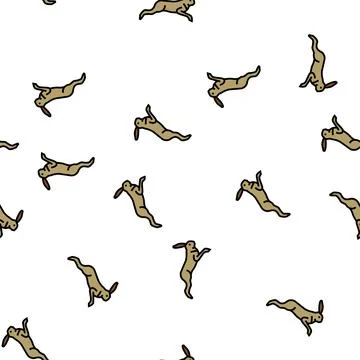 Hare wild animal vector seamless pattern Illustrazione stock