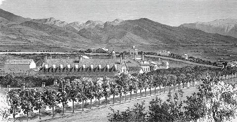 The Harem and Residence of Brigham Young in the Valley of the Great Salt Lake Ilustración de archivo