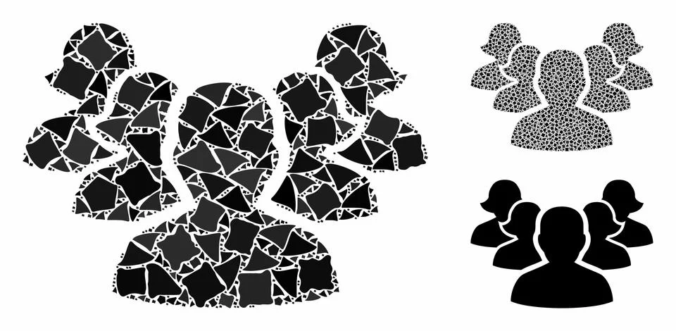 Harem Composition Icon of Raggy Elements 스톡 일러스트