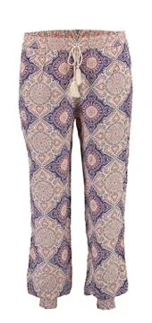 Harem pink pants with pattern. High cut harem pants.  Isolated image. Stock Photos