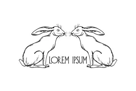 Hares logo template Stock Illustration