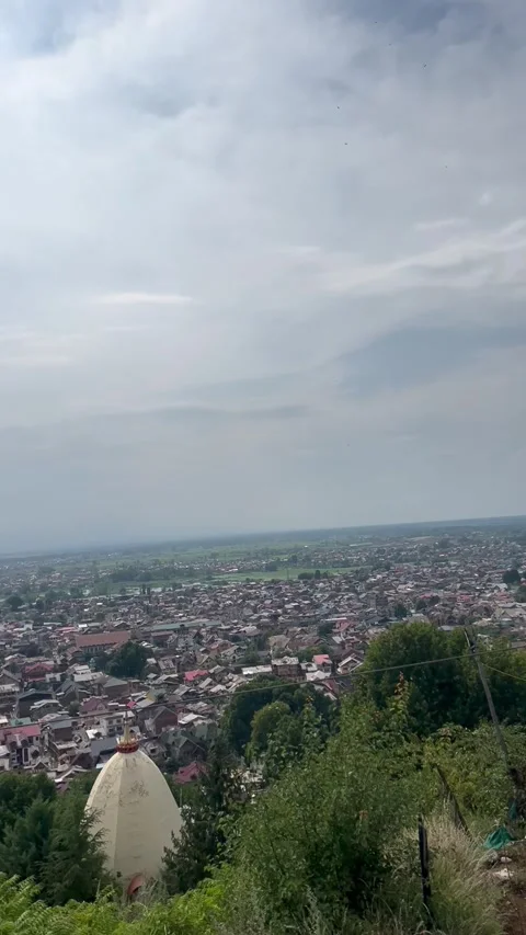 Hari Parbat Fort Different Side View Overlooking Srinagar Kashmir 4K Vertical Stock Footage 340123208