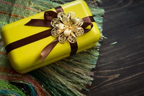 Hari Raya or Eid background with Malay Muslim traditional culture design. Stock Photos