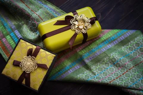 Hari Raya or Eid background with Malay Muslim traditional culture design. Stock Photos