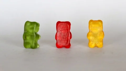 Haribo jelly beans, bears, stop motion animation, rotating Vídeo Stock 106120366