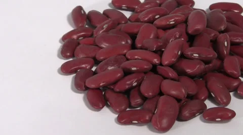 Haricot bean on white turning close-up Stock Footage 33717058