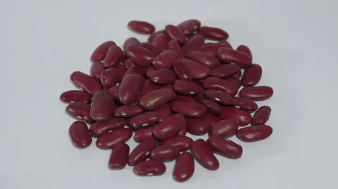 Haricot bean on white, turning Video stock 33691899