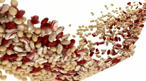 Haricot beans flow with slow motion Stock Footage 775624