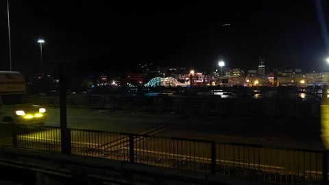 Haridwar Bridge Under Starry Sky Stock Footage 326285645