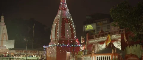 Haridwar Har ki pauri Night shot Stock Footage 106868898