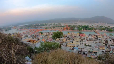 Haridwar through my Drone-Lens | Ganga |  Haridwar, Uttarakhand, India Stock-Footage 274370855