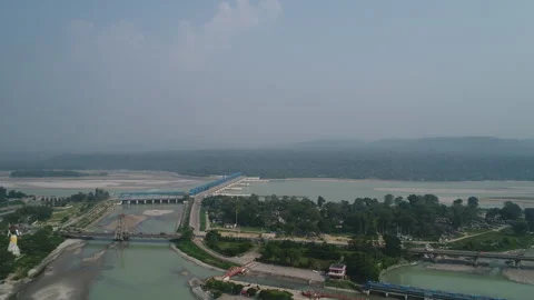 Haridwar through my Drone-Lens | Ganga |  Haridwar, Uttarakhand, India Stock Footage 274393736