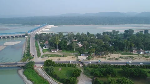 Haridwar through my Drone-Lens | Ganga |  Haridwar, Uttarakhand, India Stock Footage 274393739
