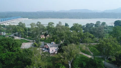 Haridwar through my Drone-Lens | Ganga |  Haridwar, Uttarakhand, India Stock Footage 274396103