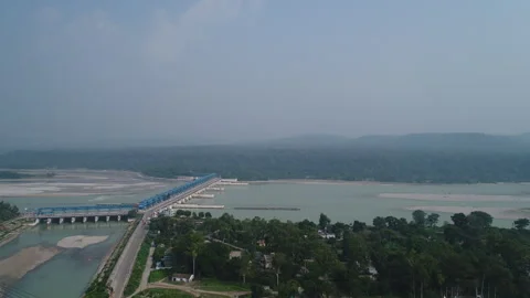 Haridwar through my Drone-Lens | Ganga |  Haridwar, Uttarakhand, India Stock Footage 274399413